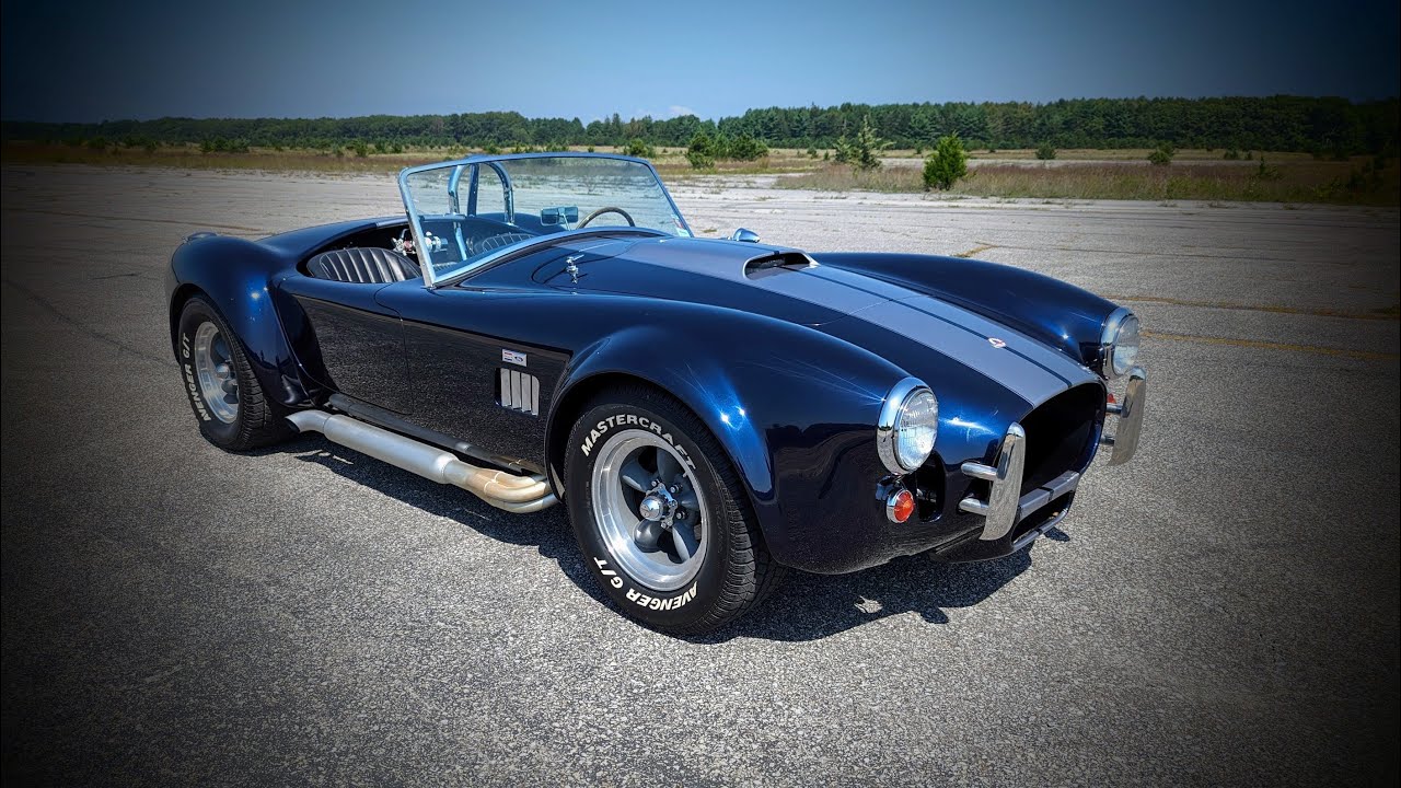 1965 Shelby Cobra For Sale~302/300hp~5 Speed~Daytona Blue/Silver Stripes~Rack~Classic Roadsters Body