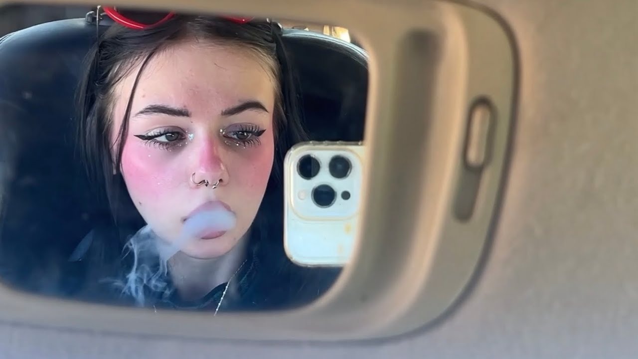 car mirror smoke session - stwabeebunny
