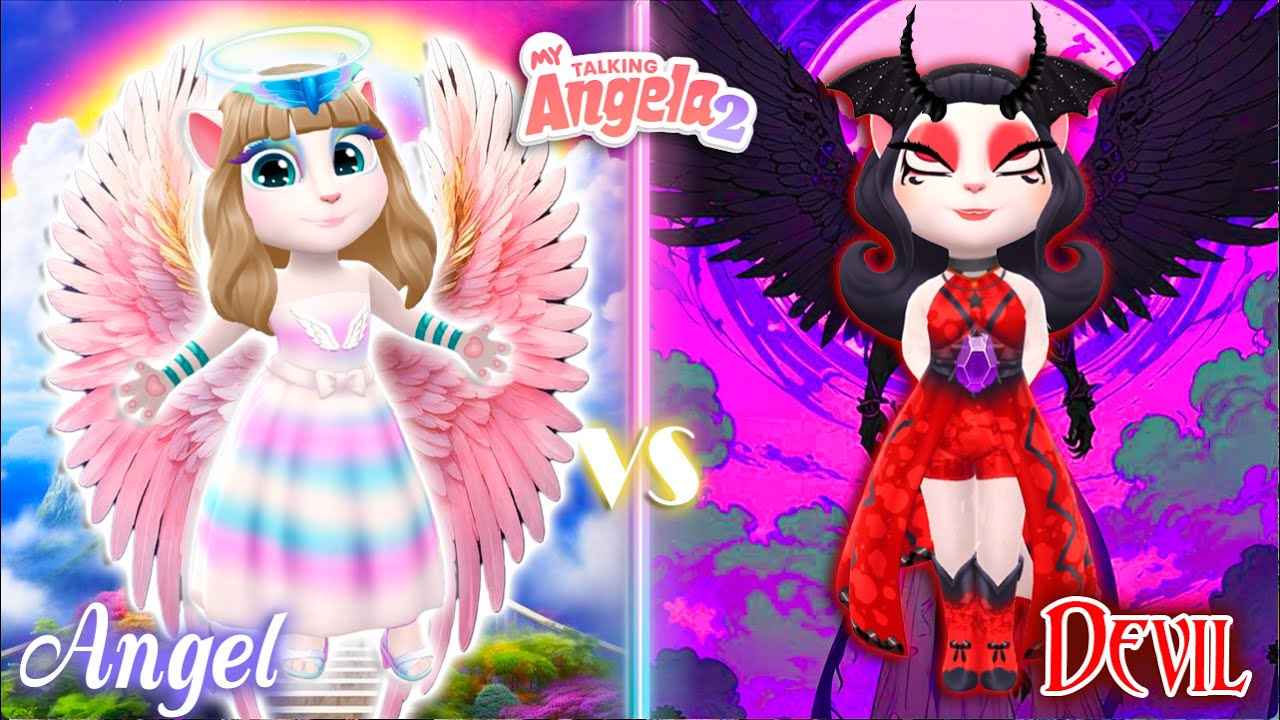 My Talking Angela 2 | ANGEL ANGELA😇 vS DEVIL ANGELA👿 | new update |  cosplay