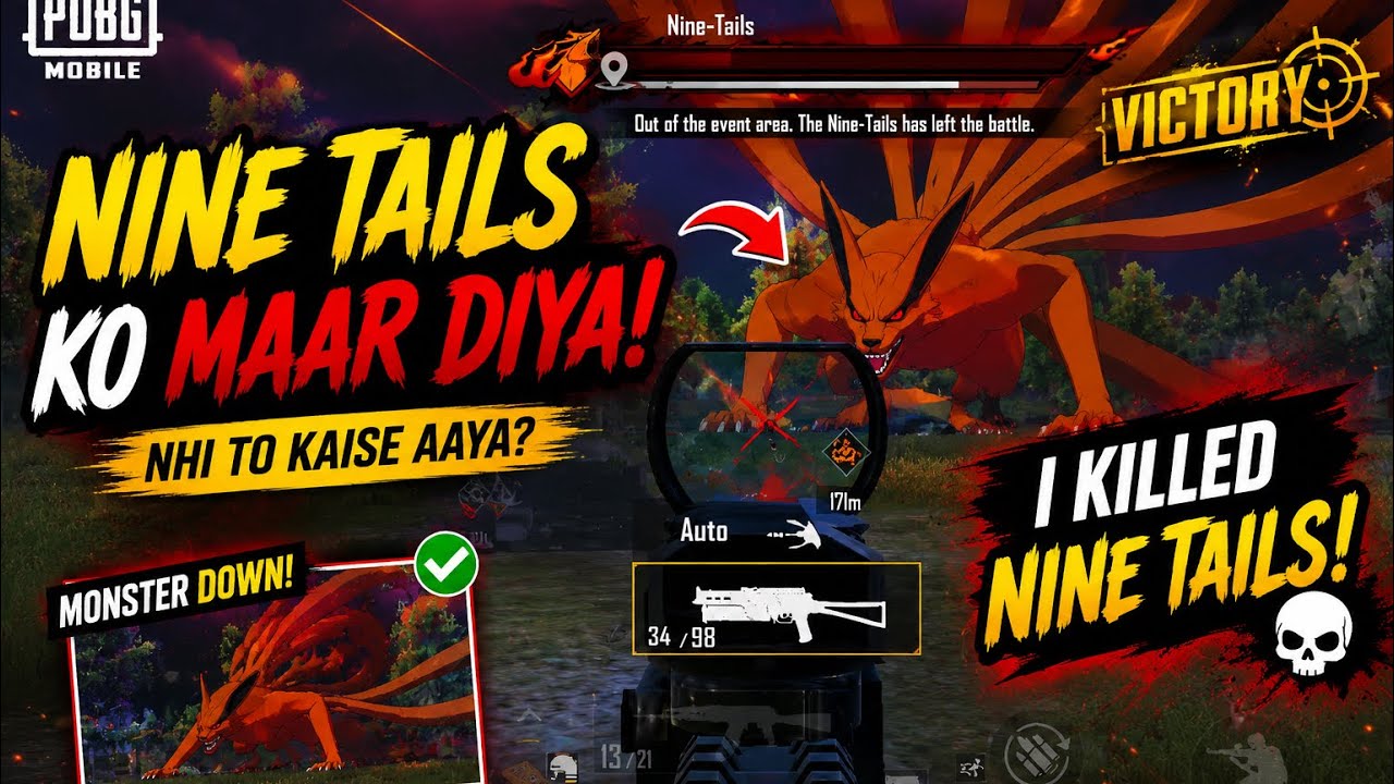 PUBG MOBILE 🔥 I Killed Nine Tails! 😱 | Naruto Event Gameplay | Epic Boss Fight