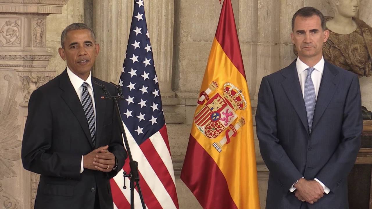 Palabras del saludo de bienvenida de S.M. el Rey al presidente de Estados Unidos de América