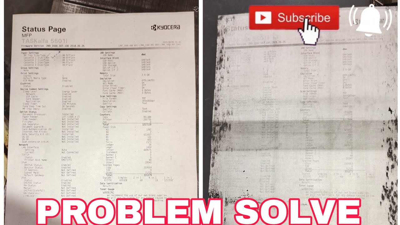 KYOCERA MAINTAINACE|PRINT PROBLEM SLOVE #kyocera #tech