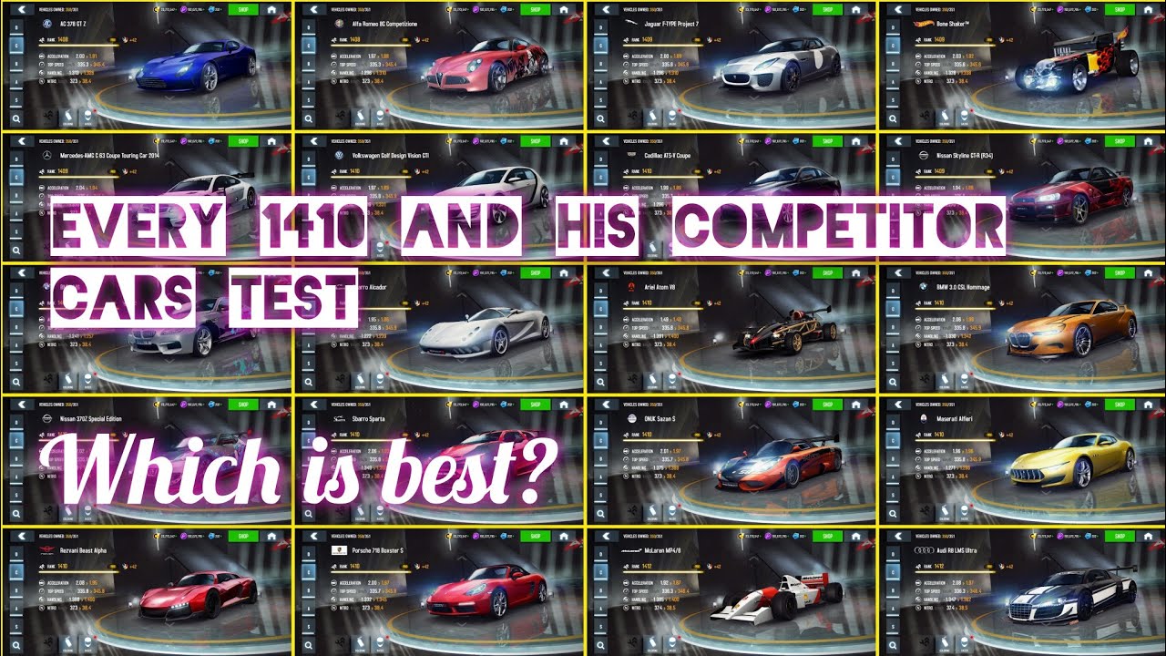 Asphalt 8 | Every 1410 and his competitor rank car test and review✅