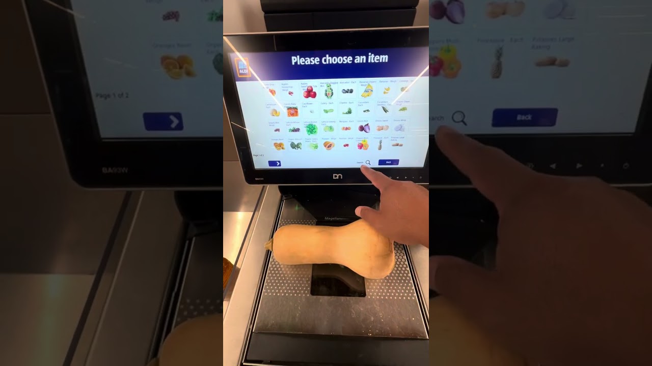 Aldi self checkout search function