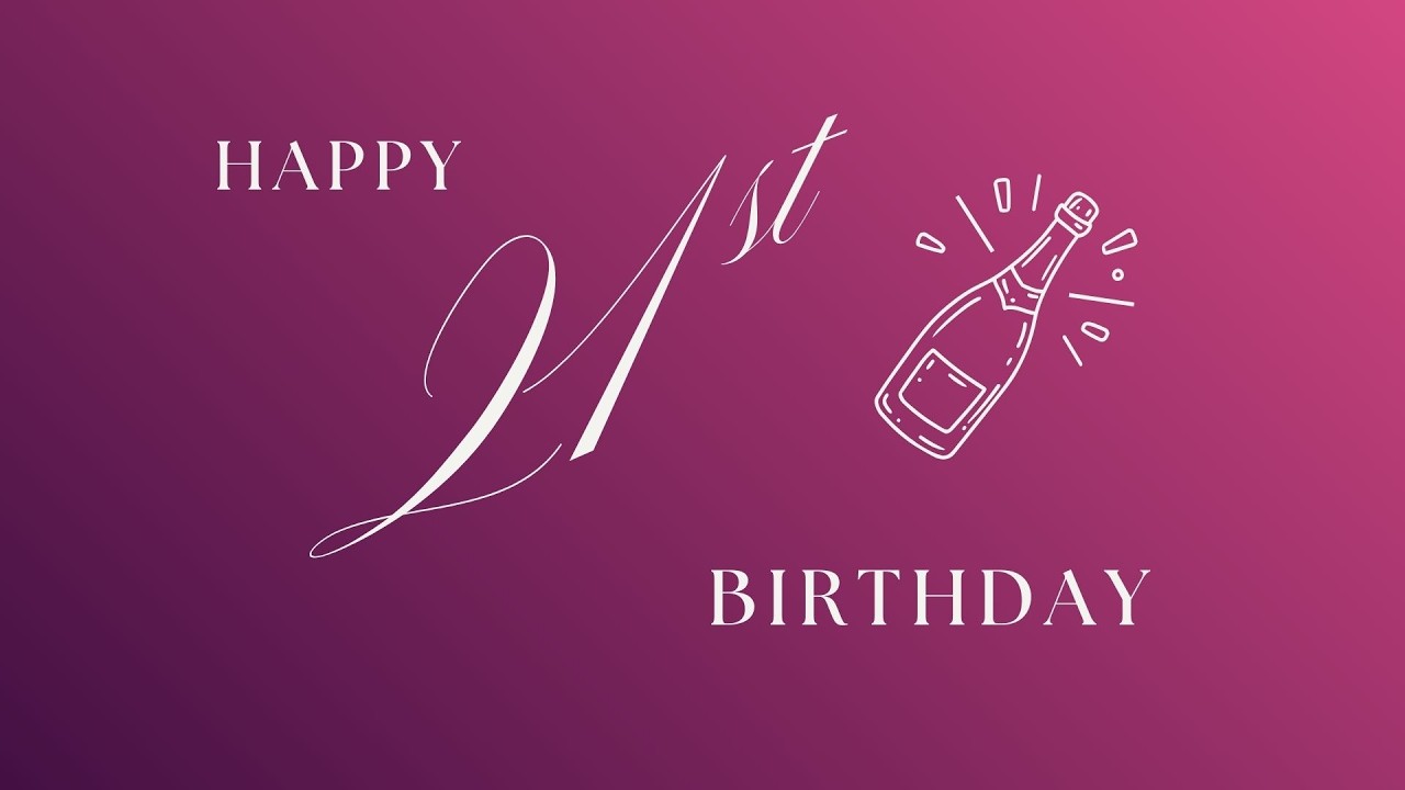 Happy 21st Birthday Party Screen | 2 Hour Pink Celebration Background for TV
