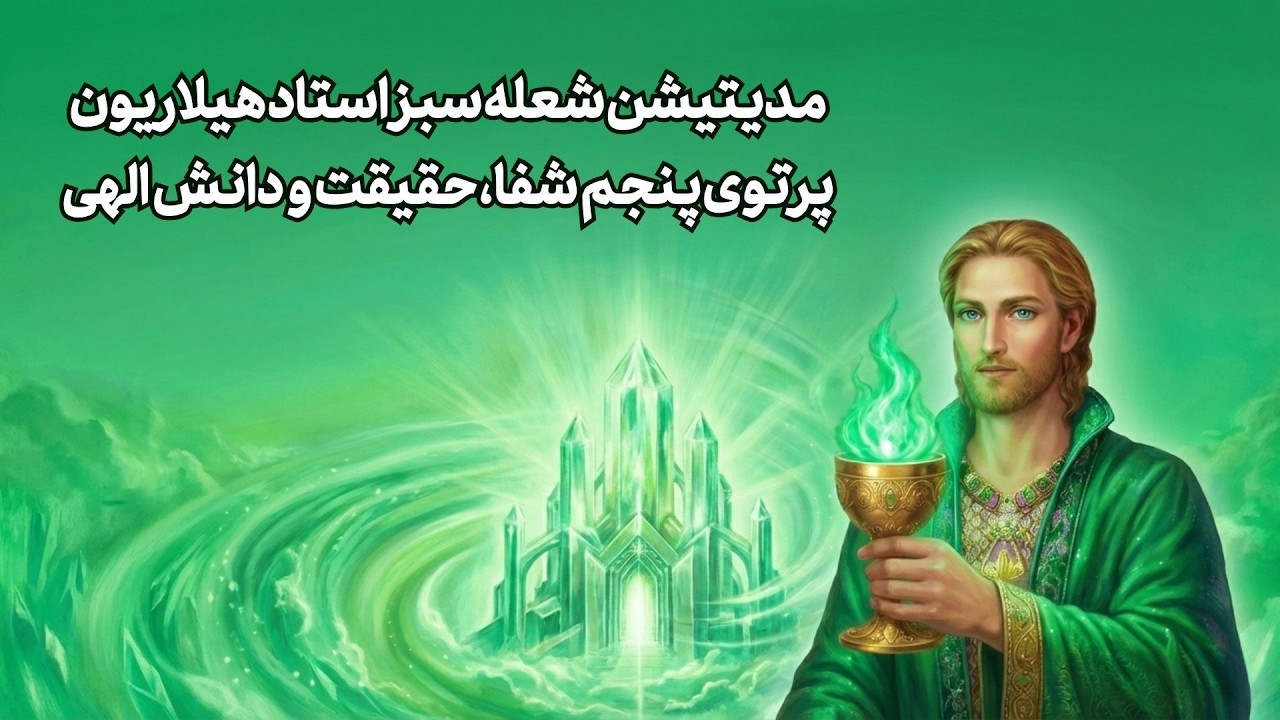 مدیتیشن شعله سبز استاد هیلاریون | پرتوی پنجم شفا، حقیقت و دانش الهی