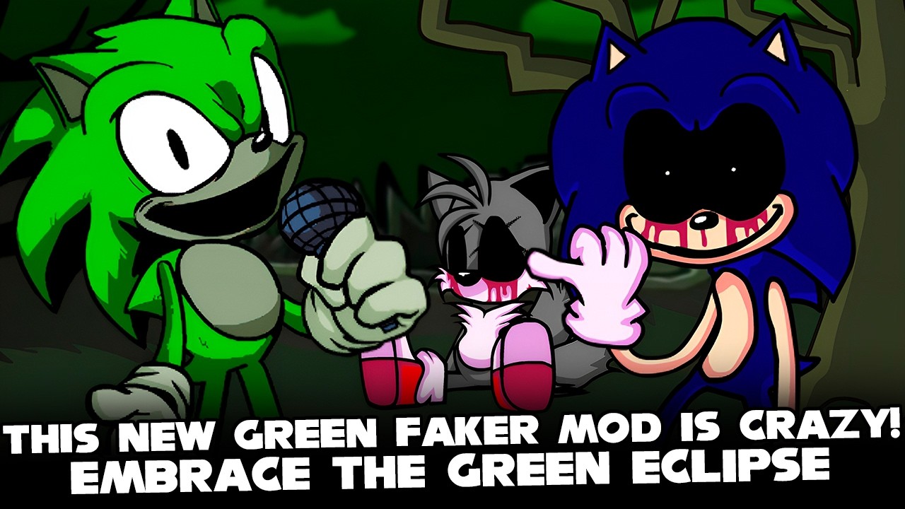 FNF | THIS NEW GREEN FAKER MOD IS CRAZY! - Vs. Embrace The Green Eclipse (Green Sun) | (FAKER) (EXE)