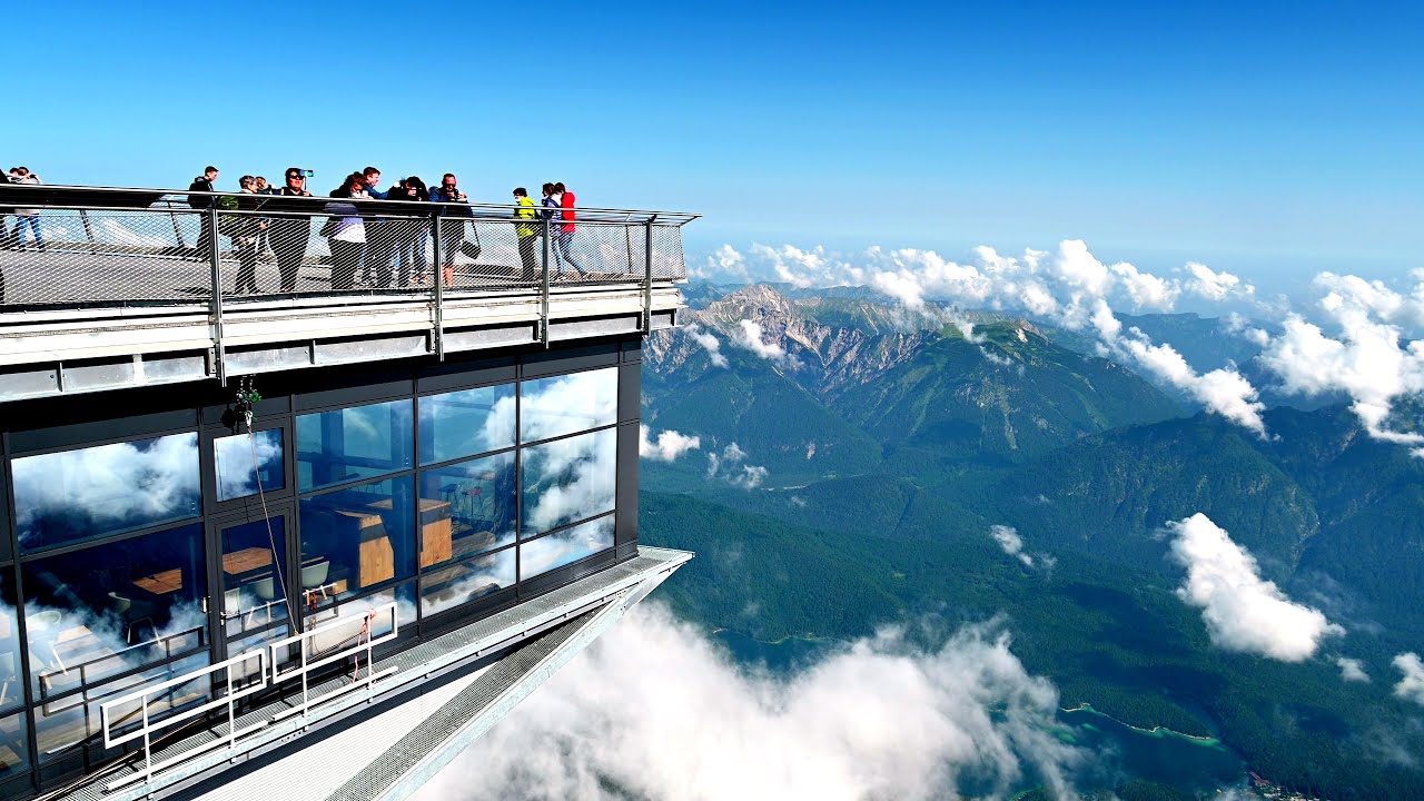 Zugspitze, beautiful View from the highest Mountain Peak in Germany