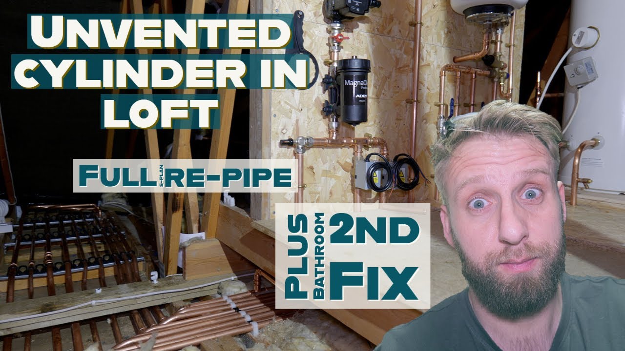 Unvented hot water cylinder Installed in loft. Another plumbing mess to fix!