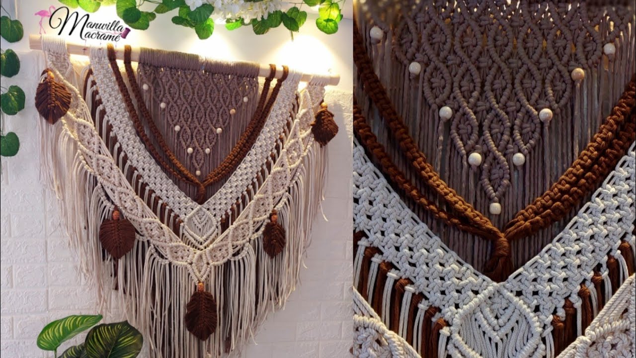جداريه متر  الجزء الاول  /معلقه حائط / macrame wall/ manal_elmawardy
