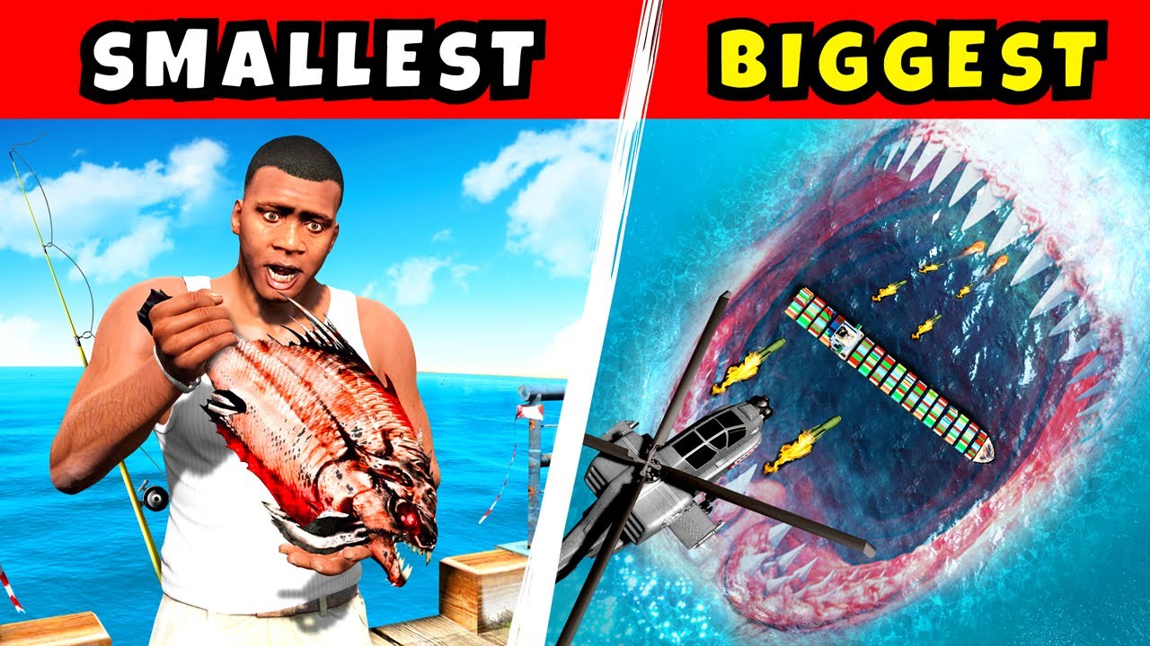 Охота на МАЛЕНЬКИХ и САМЫХ БОЛЬШИХ МОРСКИХ МОНСТРОВ в GTA 5!