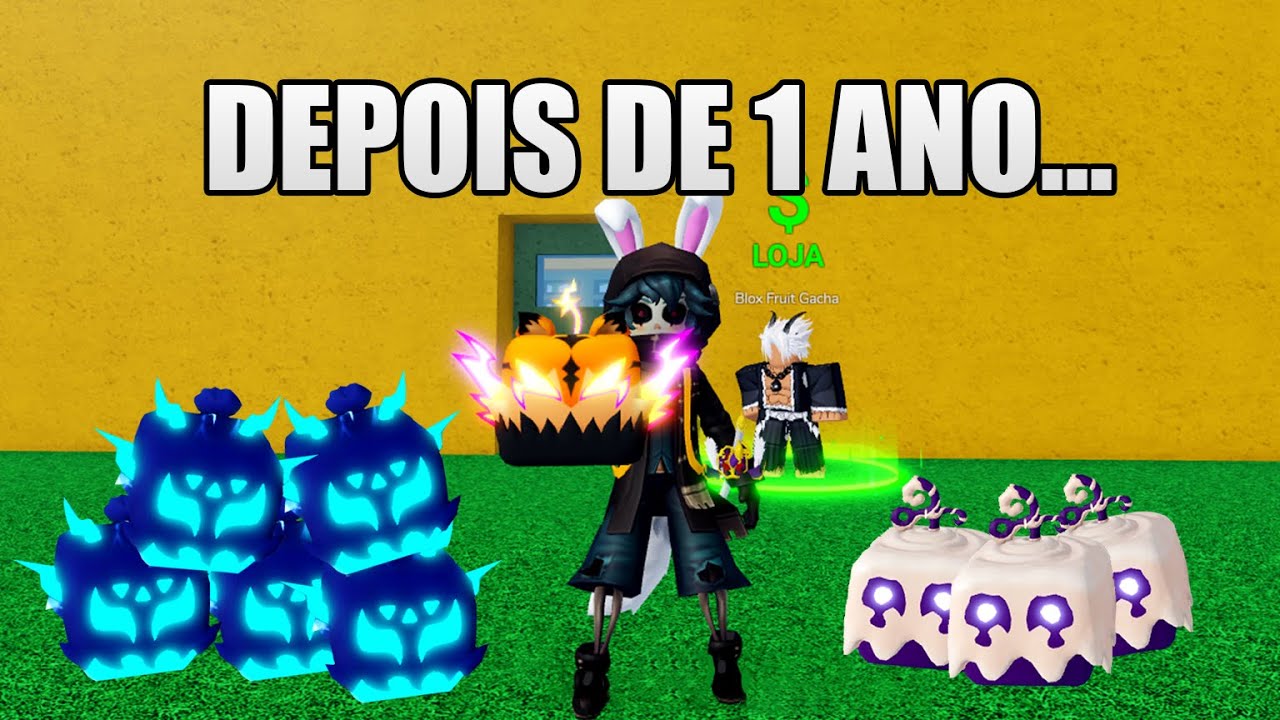 GIRANDO 100 FRUTAS DEPOIS DE 1 ANO SEM JOGAR BLOX FRUITS