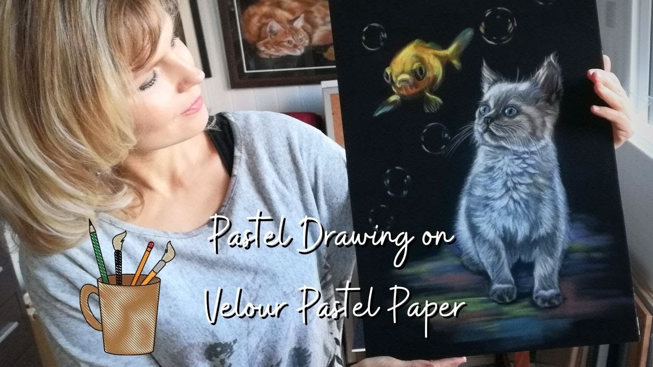 Working With Black Velour Pastel Paper. How To Draw On Velour Paper