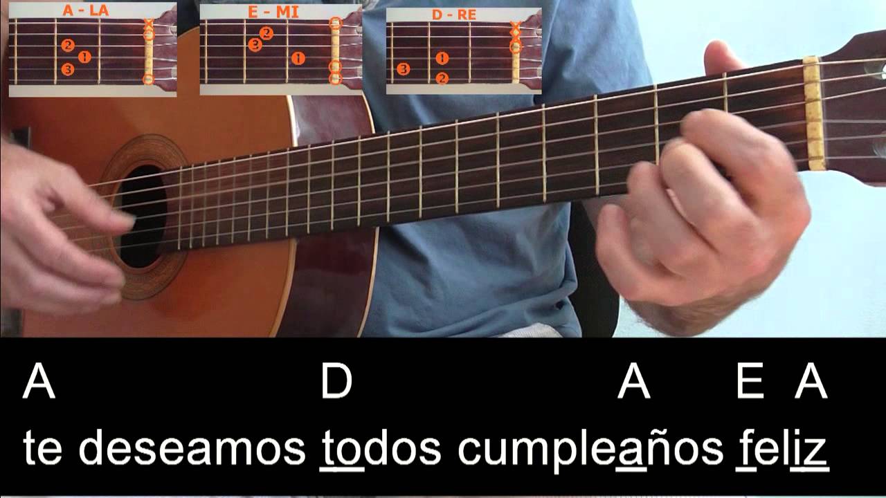 Cumpleaños feliz. Canción fácil con tres acordes.