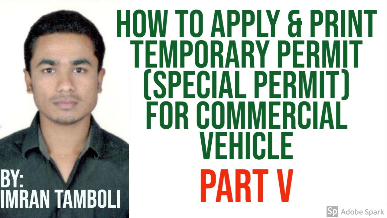 How to apply & print temporary permit (Special Permit) for commercial vehicle for  states part 5