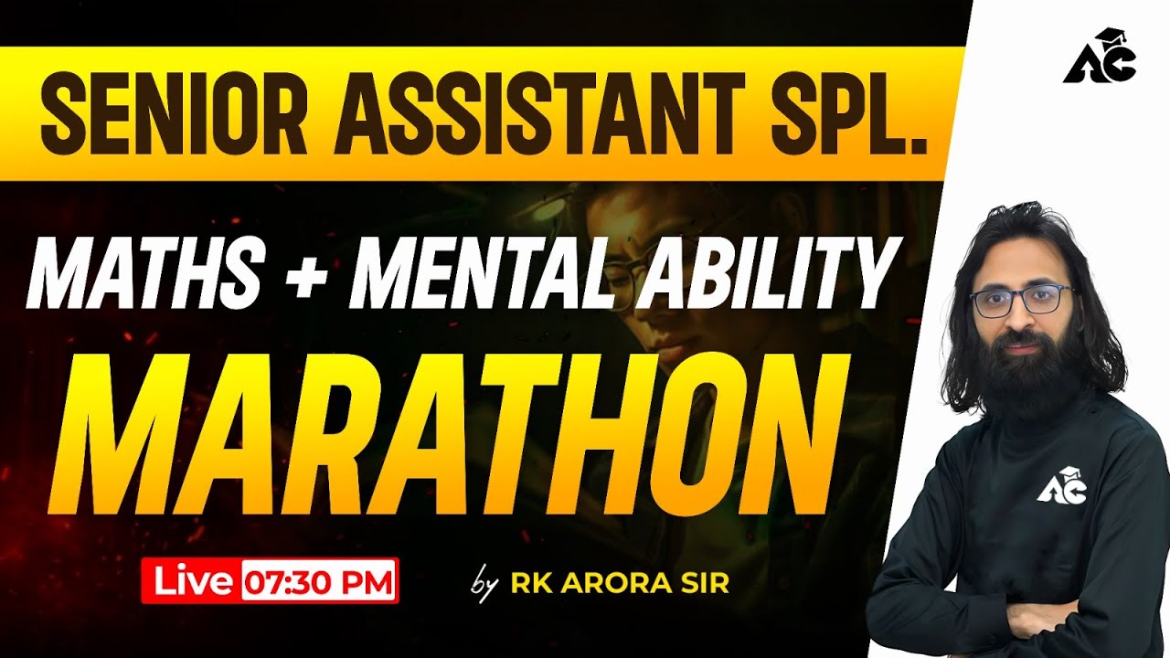 Maths Marathon for Psssb Senior Assistant |Maths and Mental Ability for All Punjab Govt Exams #maths