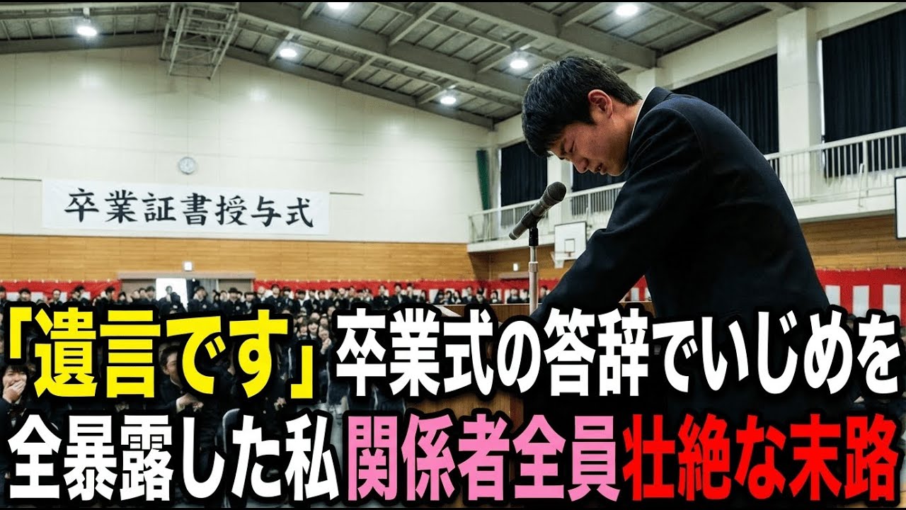 「本番で泣けw」と笑うPTA会長の息子。本番、私が「これは答辞ではなく遺言です」と『○○』を再生→父が壇上の息子を殴り飛ばし…