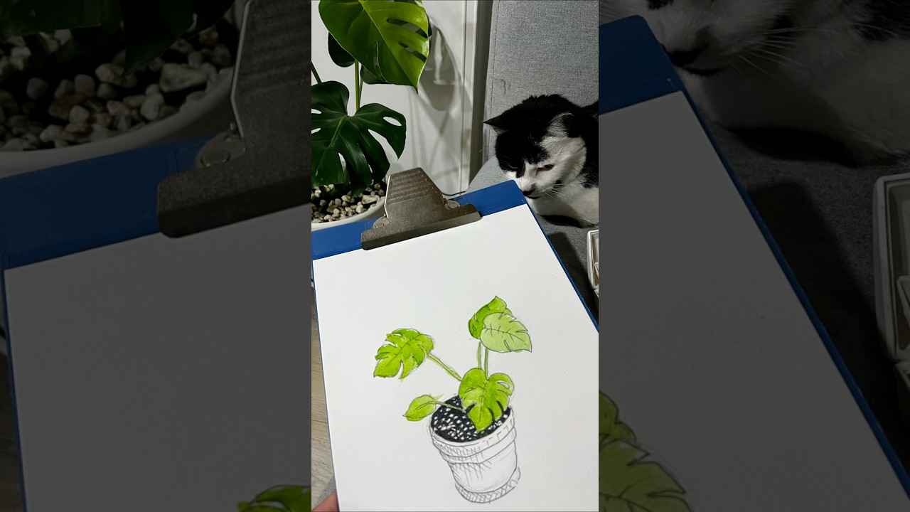 A tiny new leaf started growing &mdash; lighter, delicate, full of life. #art #sketchbook #drawing #sketch