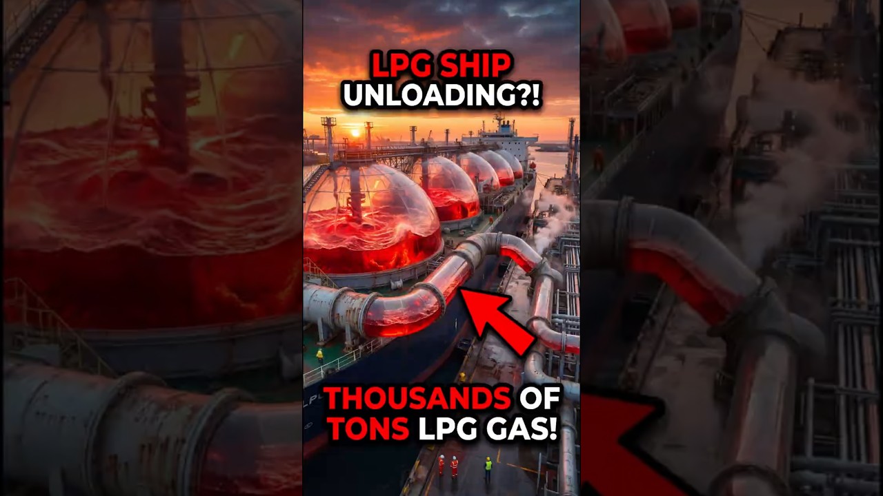 Inside the Massive LPG Ship Unloading Process! #shorts #ocean
