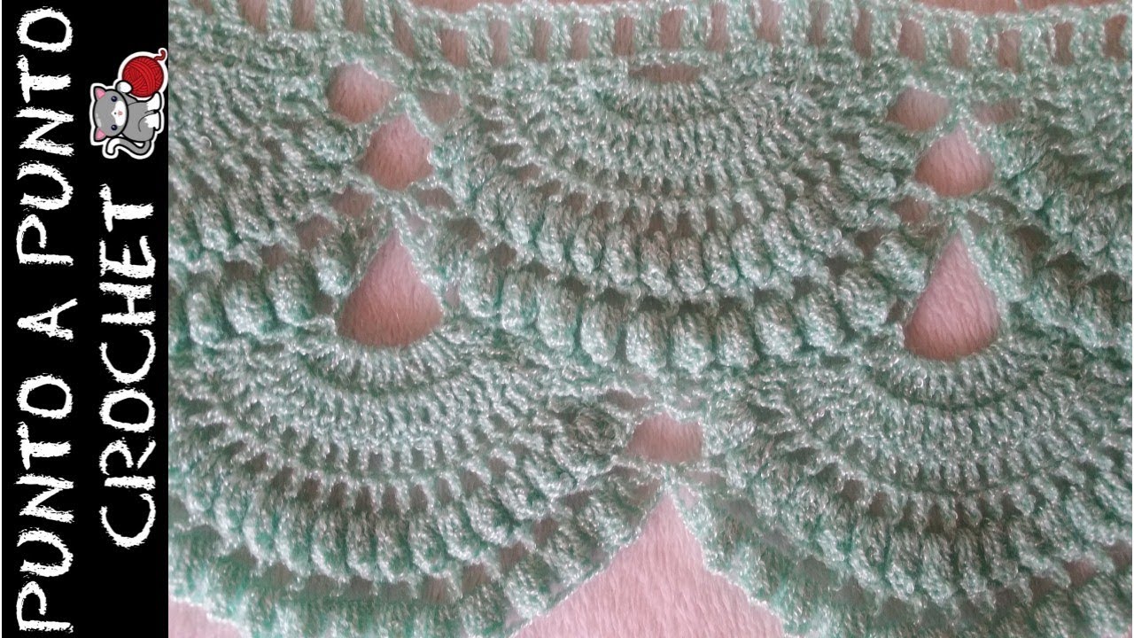 PUNTADA ABANICO No  6 en crochet PASO A PASO 1 de 2
