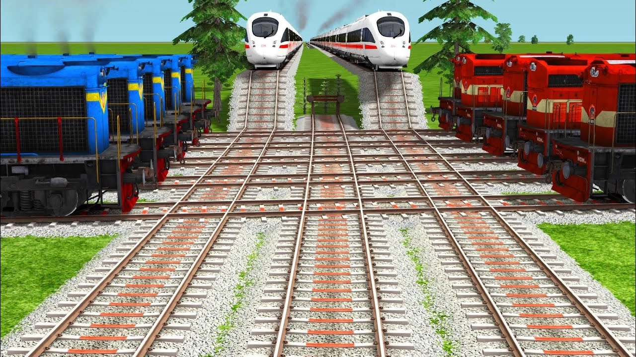 SEVEN TRAINS COUPLING😱 FROM DIAMOND RAILROAD TRACKS RISKY RAILROAD TRACKS// train Simulator classic 