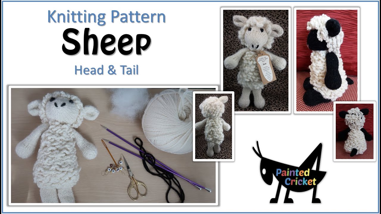Knit a sheep or lamb Painted Cricket stuffed animal