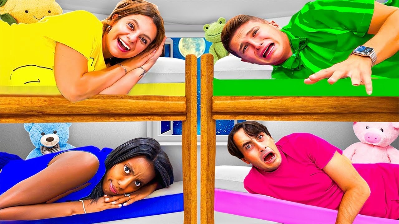 SOPRAVVIVIAMO NEL LETTO NEL TUO COLORE PER 24 ORE CON I NOSTRI AMICI!😴