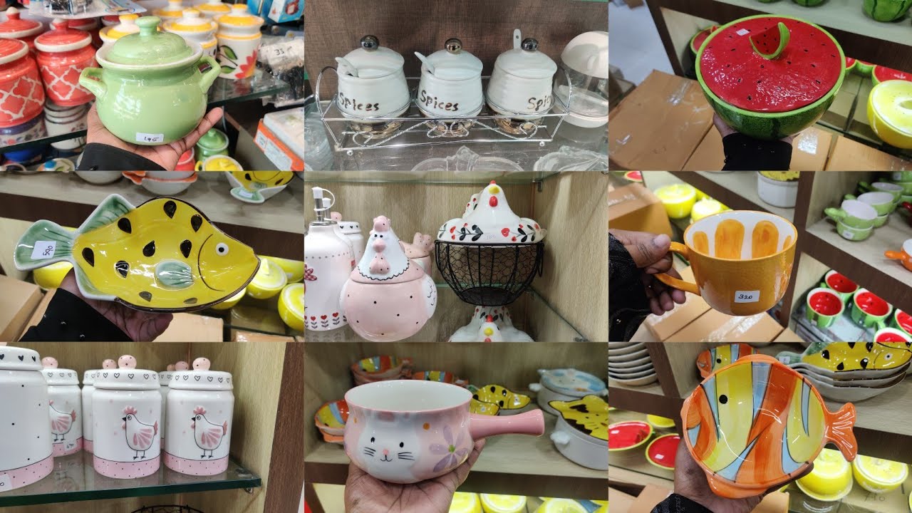 Kitchen Spice  ceramic Jars Spice Glass Jars Oil spray bottles Ceramicware Organiser Omega glassware