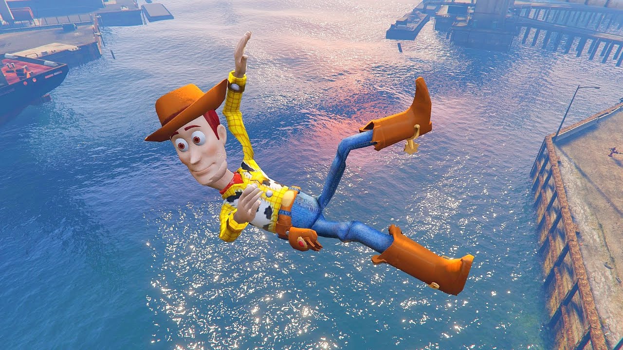 GTA 5 Water Ragdolls Woody Jumps/Fails ep.3 (Euphoria Physics | Funny Moments)