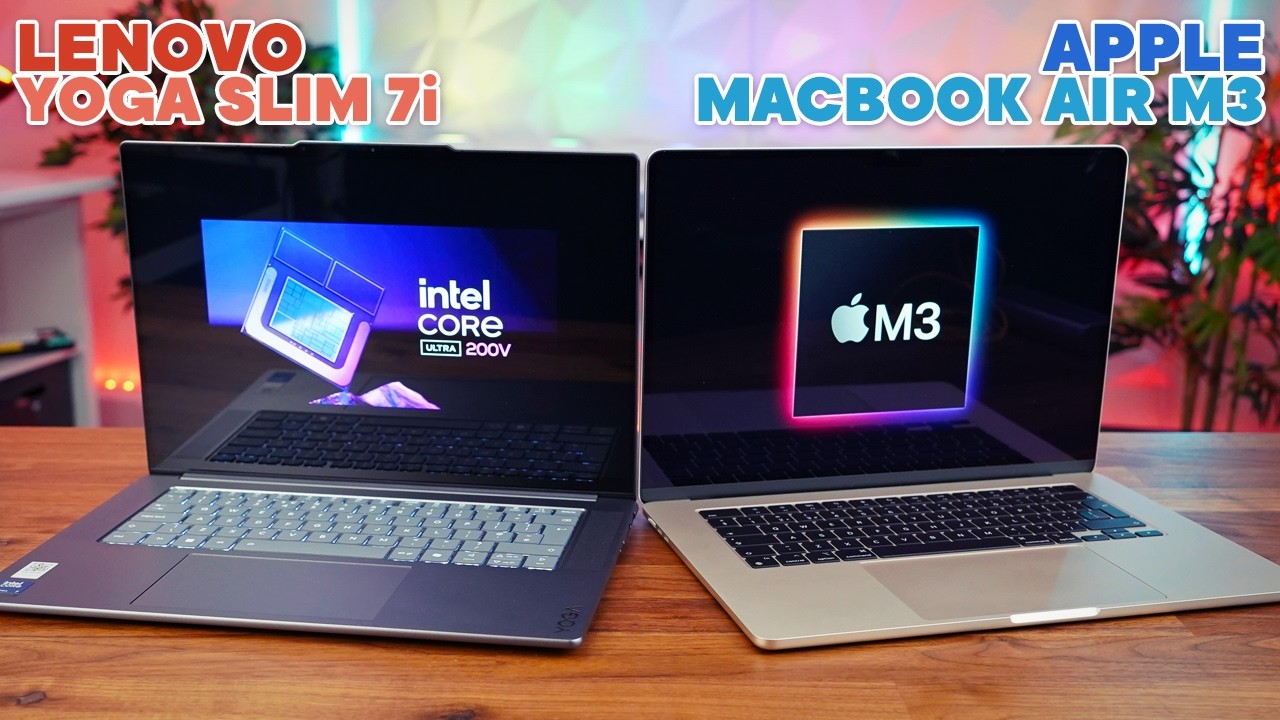 Yoga Slim 7i Aura против MBA M3 (intel core ultra 258v против apple silicon m3)