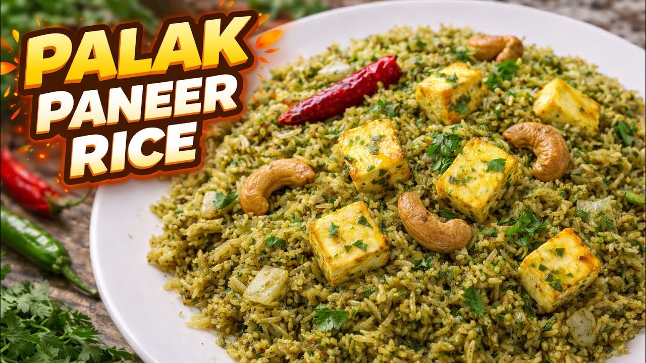 Healthy Spinach Paneer Rice | No More Boring Plain Rice!#viral#rice#vegetables#shortsfeed#trending