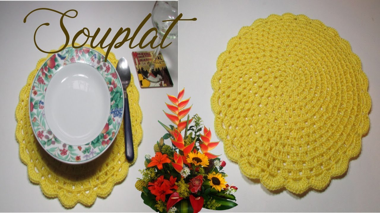 Souplat o individual a crochet paso a paso   - Mi Rincón del Tejido