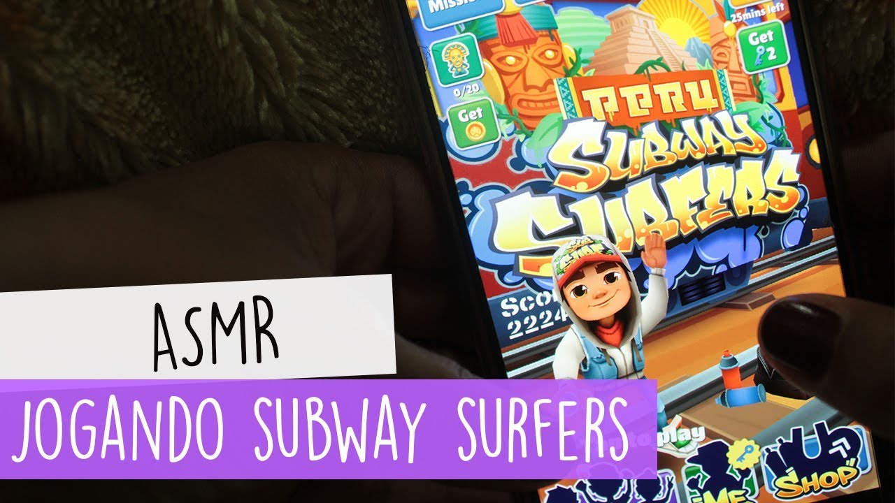 🎧 ASMR (Português) - Jogando Subway Surfers [Vídeo para dar sono - Sussurros - Sons com a boca]😴💤