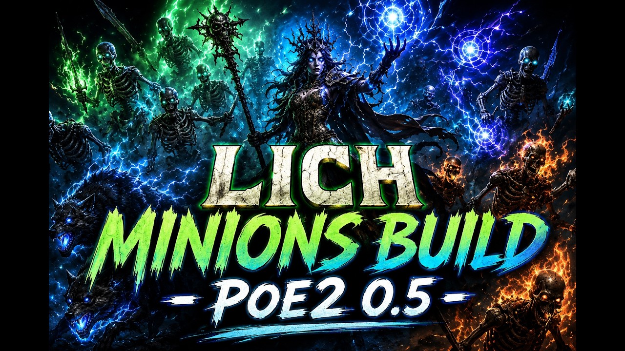 Path of Exile 2 0.5 | Lich Minions Build | Show off + Full build | Blasphemy + Repulsion
