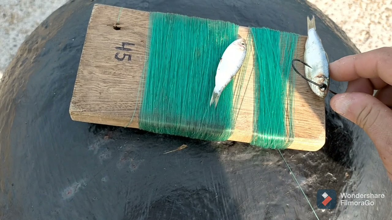 Como poner plomo y anzuelos en la línea de pesca