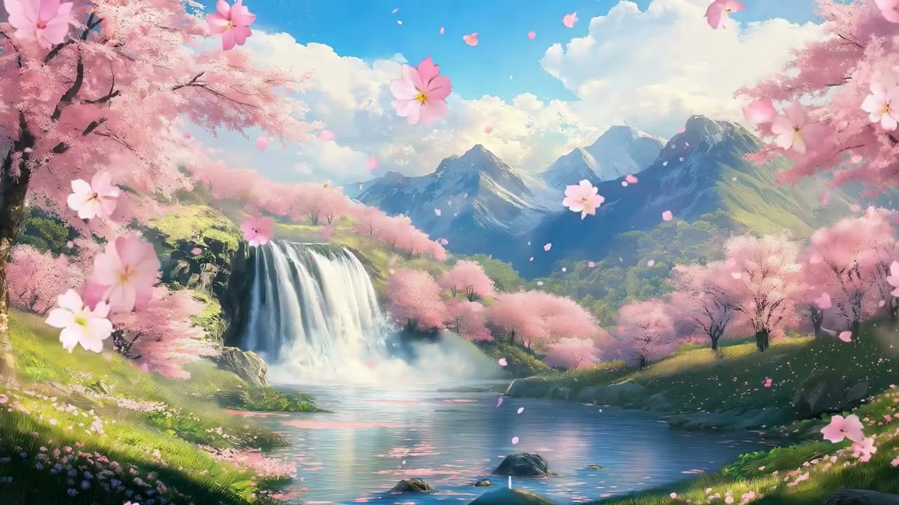 Waterfall Lofi 🌊 Calm Beats & Flowing Nature Sounds for Focus & Relaxation