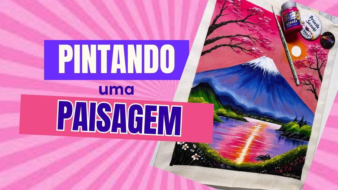 Aula pintando uma paisagem