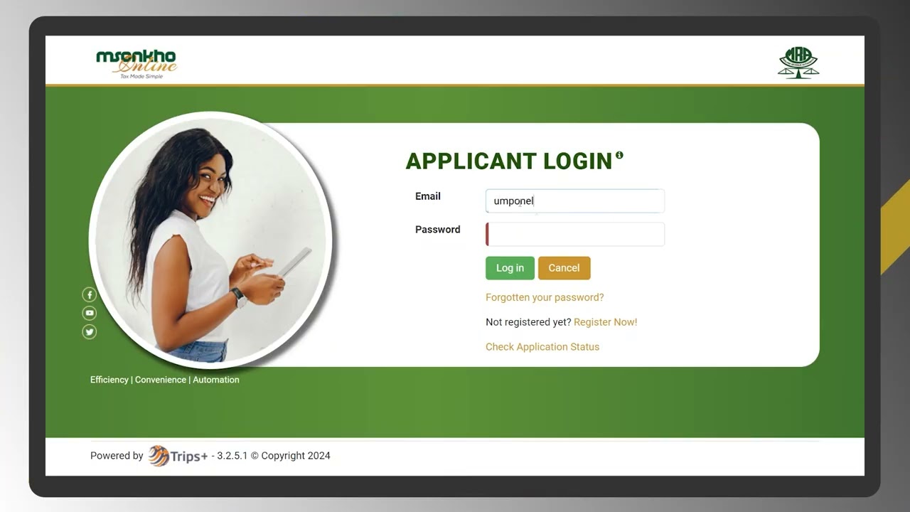 Create applicant portal credentials and TIN for Organisation