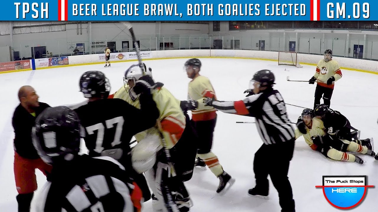 Beer League Brawl, Both Goalies Ejected | GoPro Hockey Goalie [HD] - GAME 9