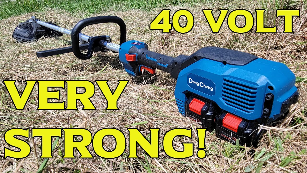 Strong and Capable 40 Volt String Trimmer from Dong Cheng - Attachment Capable!