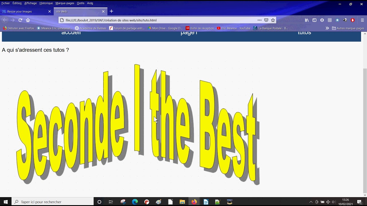 insérer une image dans une page web (SNT seconde)