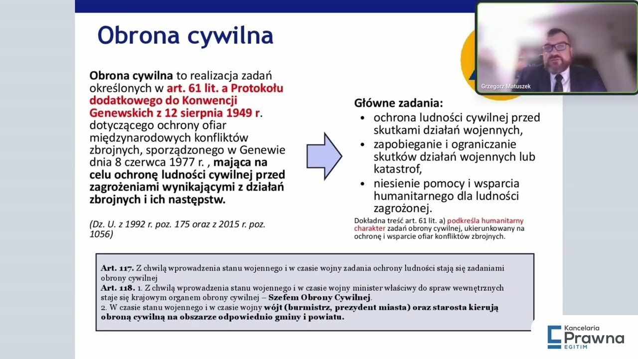 dr Grzegorz Matuszek – Nowe obowiązki JST w zakresie ochrony ludności i obrony cywilnej