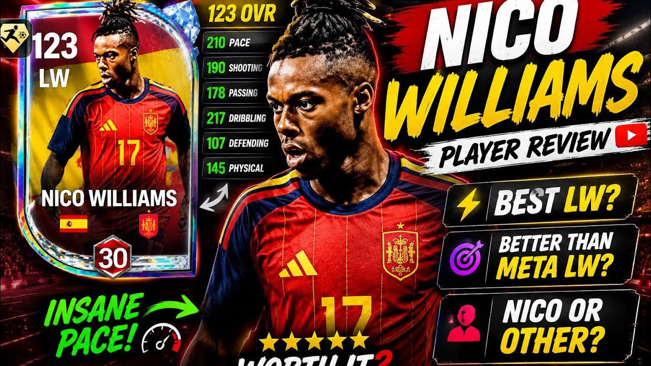123 Nico Williams Player Review 🔥 | Is He the Best LW in FC Mobile? | Gameplay in VSA & H2H !