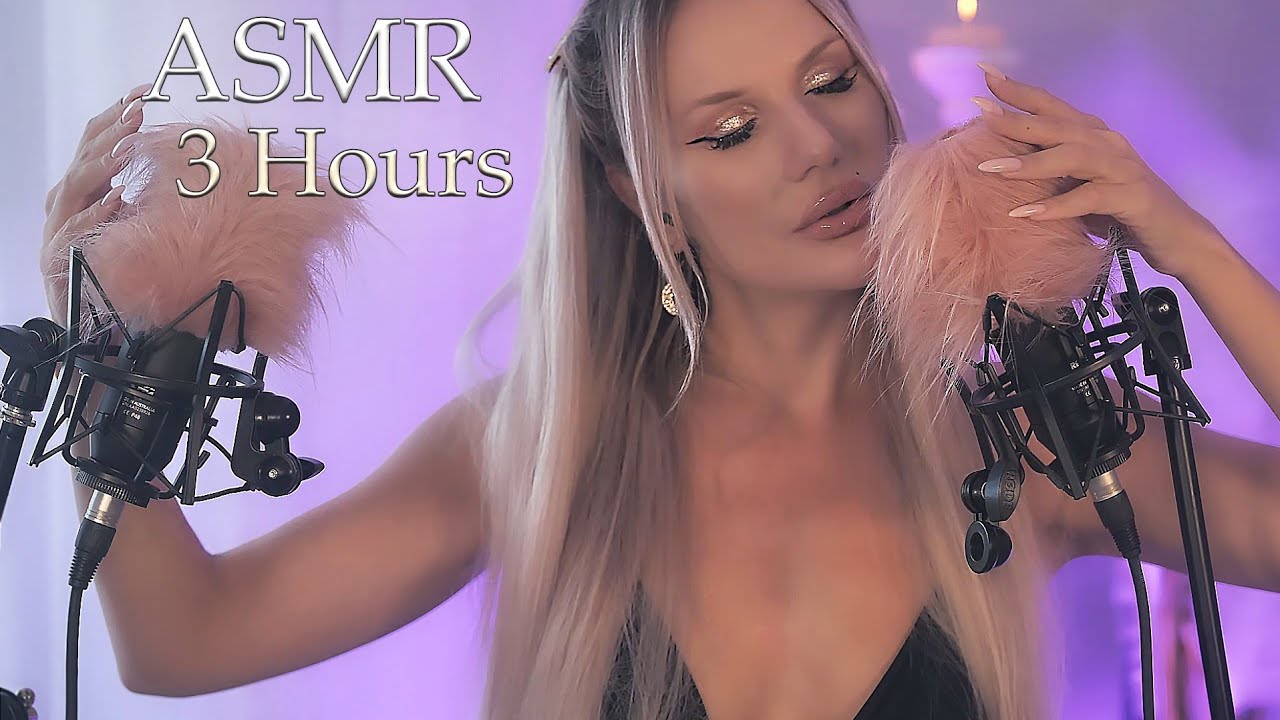 3 HOURS ASMR 💜  Slow Ear - to - Ear Whispering $ Gentle Mics Scratching for Deep Sleep 💤😴