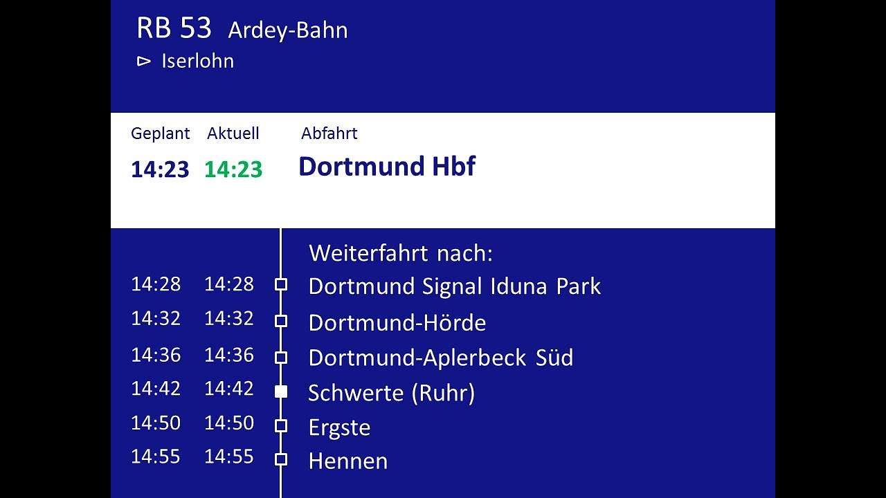 [DB Regio NRW] Ansagen RB53 Dortmund - Iserlohn