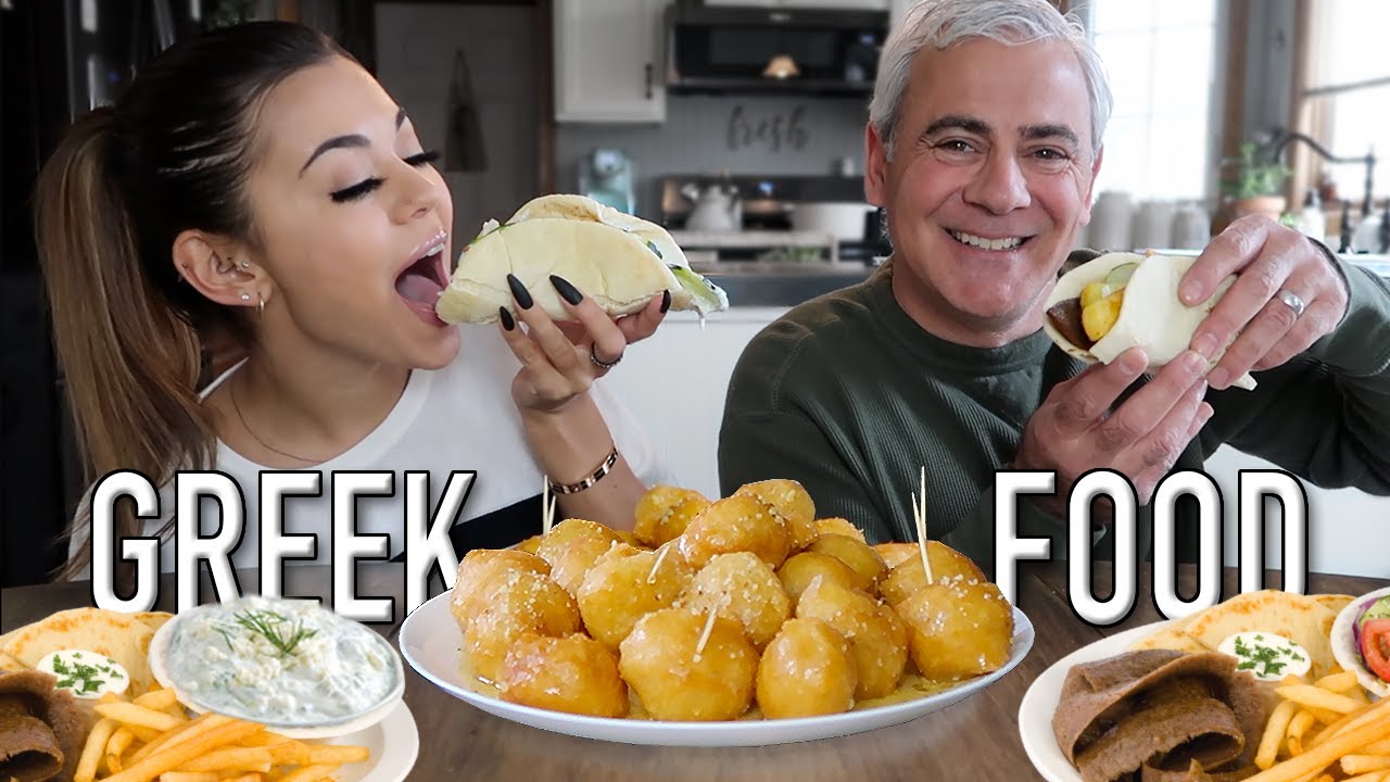 Homemade GYROS & LOUKOUMADES | Greek Food Mukbang!!!
