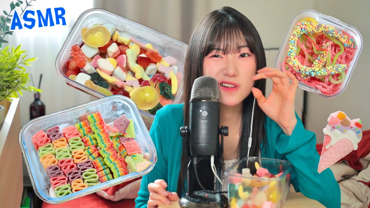 ASMR 젤리 얼먹 15봉지 턱관절 운동 많이 된다