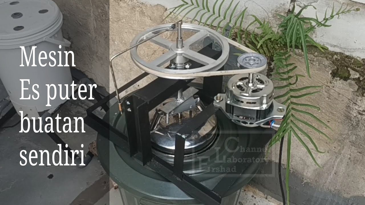 Mesin pembuat es puter dengan pengaduk, buatan sendiri