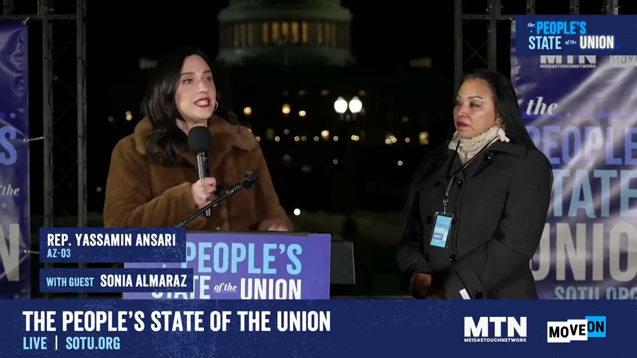 Rep. Yassamin Ansari and Sonia Almaraz at the People's State of the Union