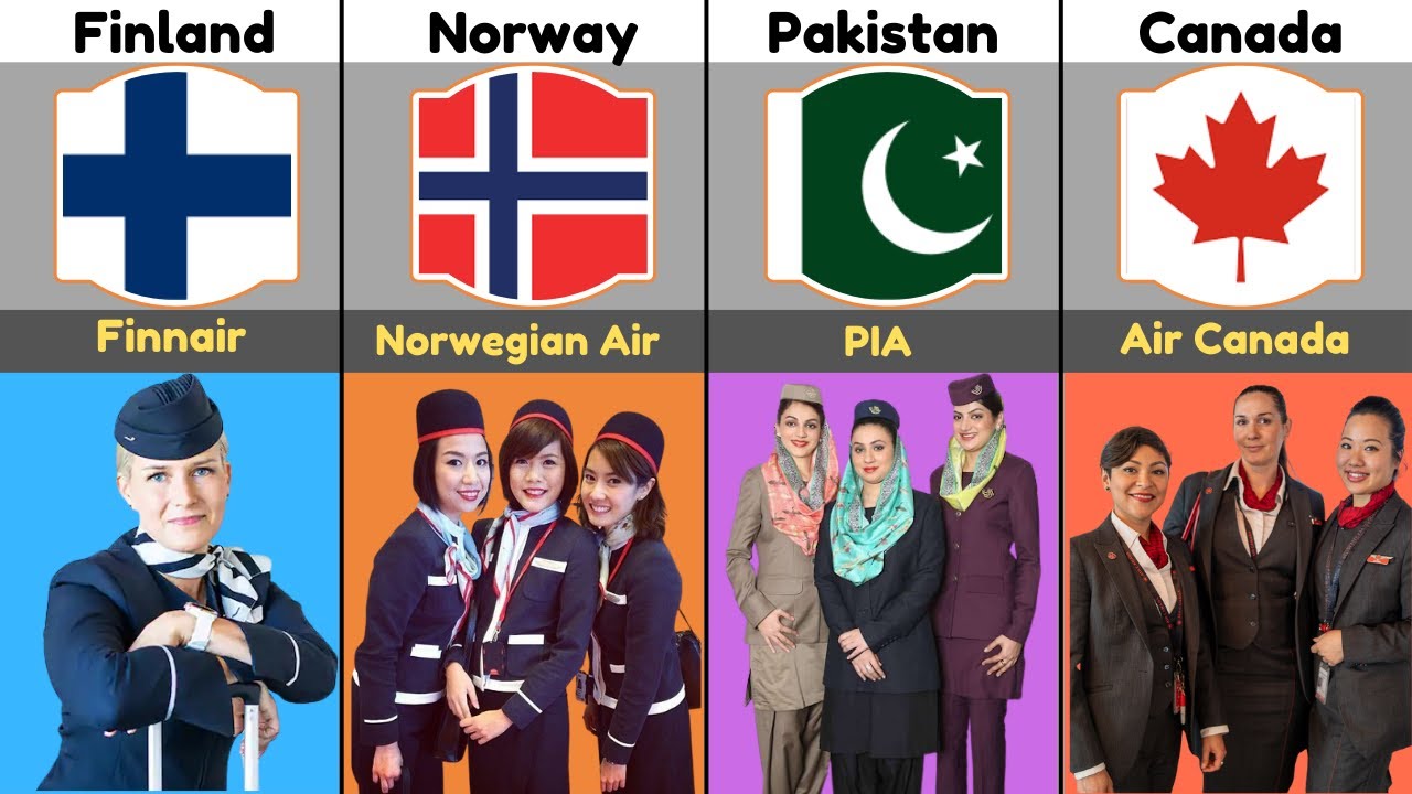 Air Hostess Uniforms by Countries |